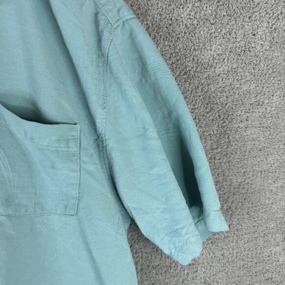Tommy Bahama Shirt Mens Medium Seafoam Green Silk Jacquard Camp Button Front - Picture 6 of 14